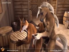 A fox is fucked by a large, meaty horse in this animated xxx film.
